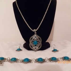 3 pc necklace and earring, bracelet set